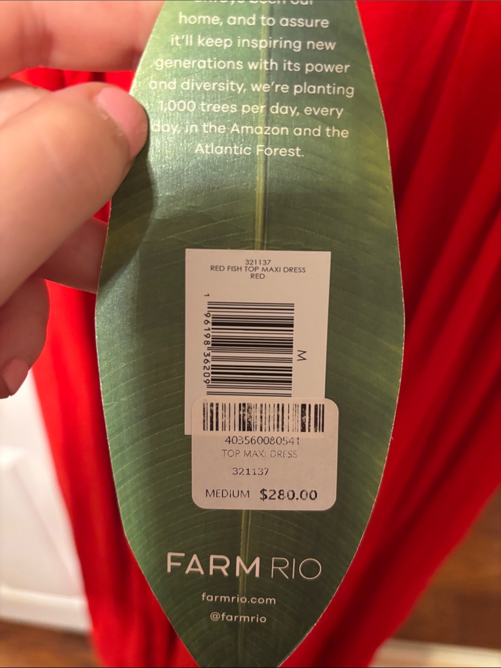 FARM Rio Red fish Maxi Dress - Picture 2 of 4